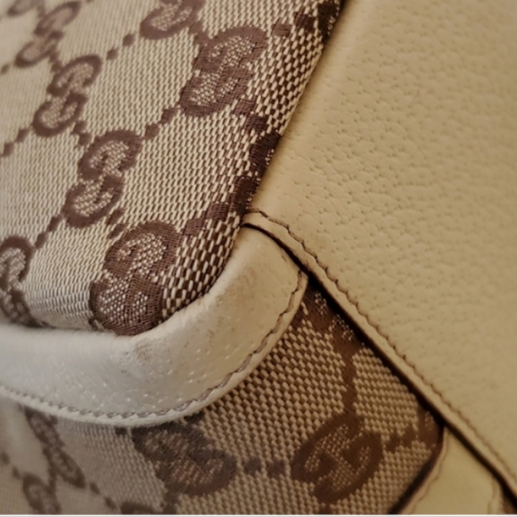 GUCCI GG Canvas D-Ring Vintage Abbey Bowler Boston Bag Beige - Picture 5 of 14